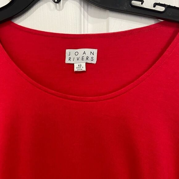 Joan Rivers layered style asymmetrical red tunic size XS fits like an S - Picture 2 of 6